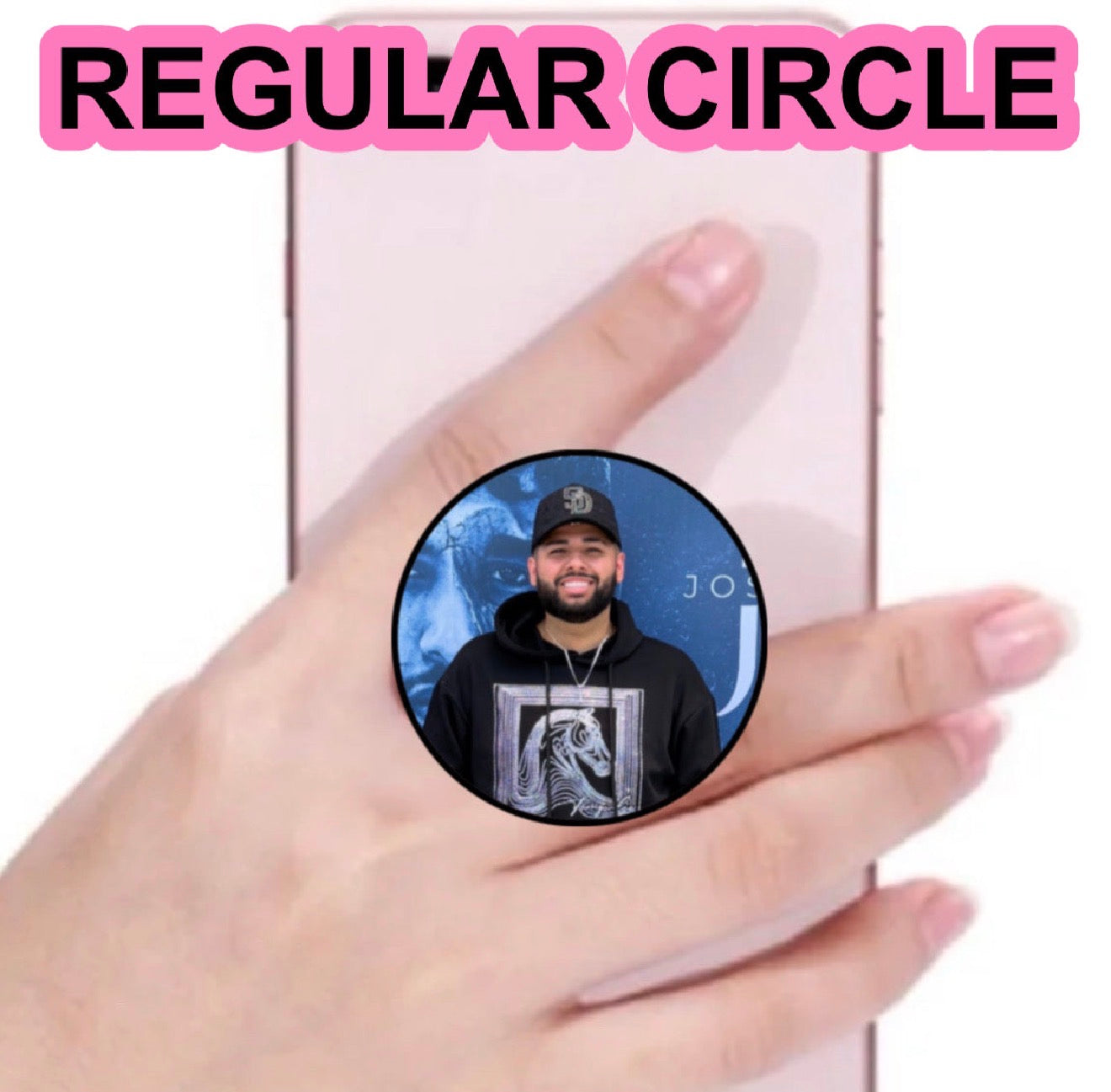 Custom round Photo phone grip