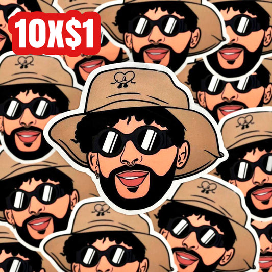 Benito bucket hat clear sticker
