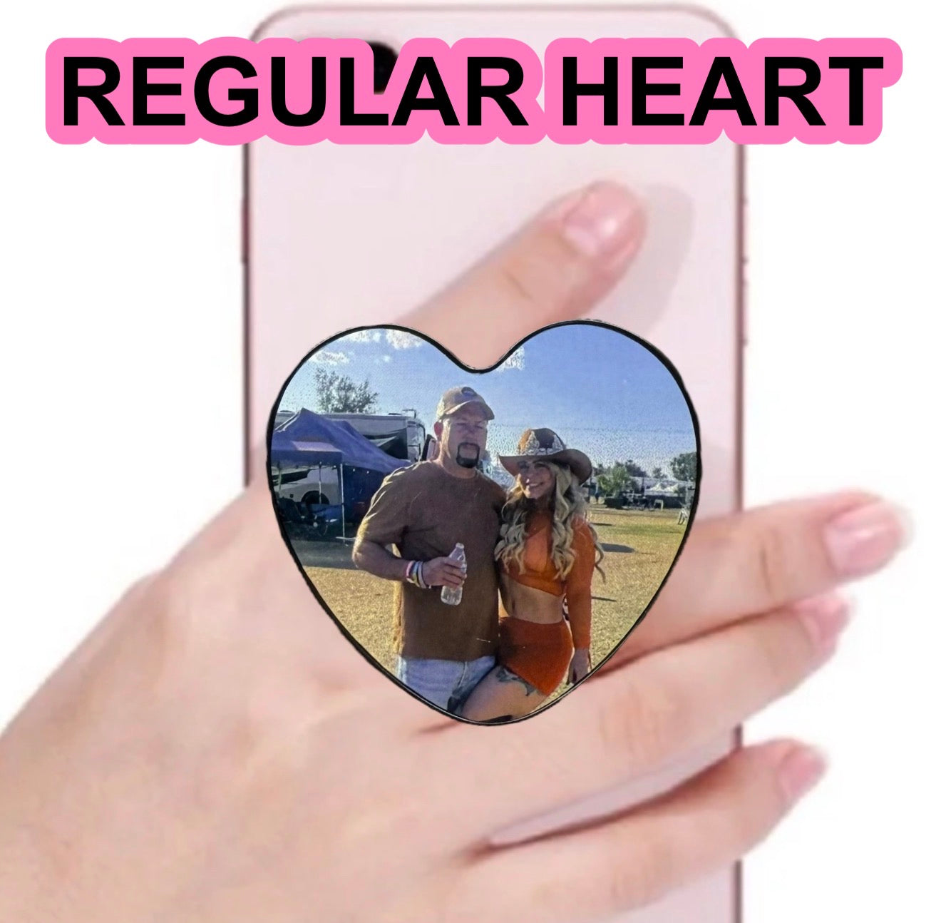 Custom Heart Photo Phone Grip