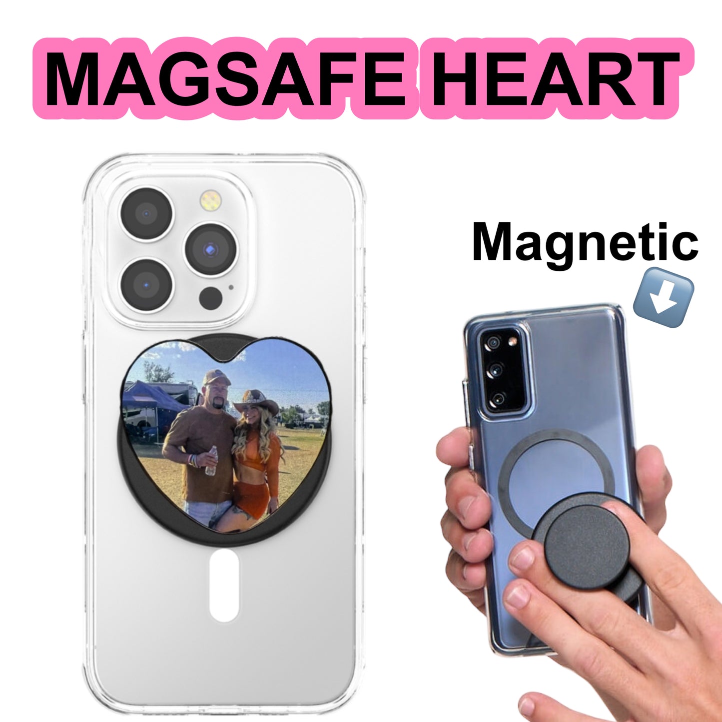 Custom Heart Photo Phone Grip