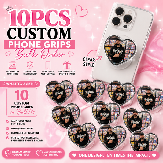 10pcs custom heart peel and stick same photo for all