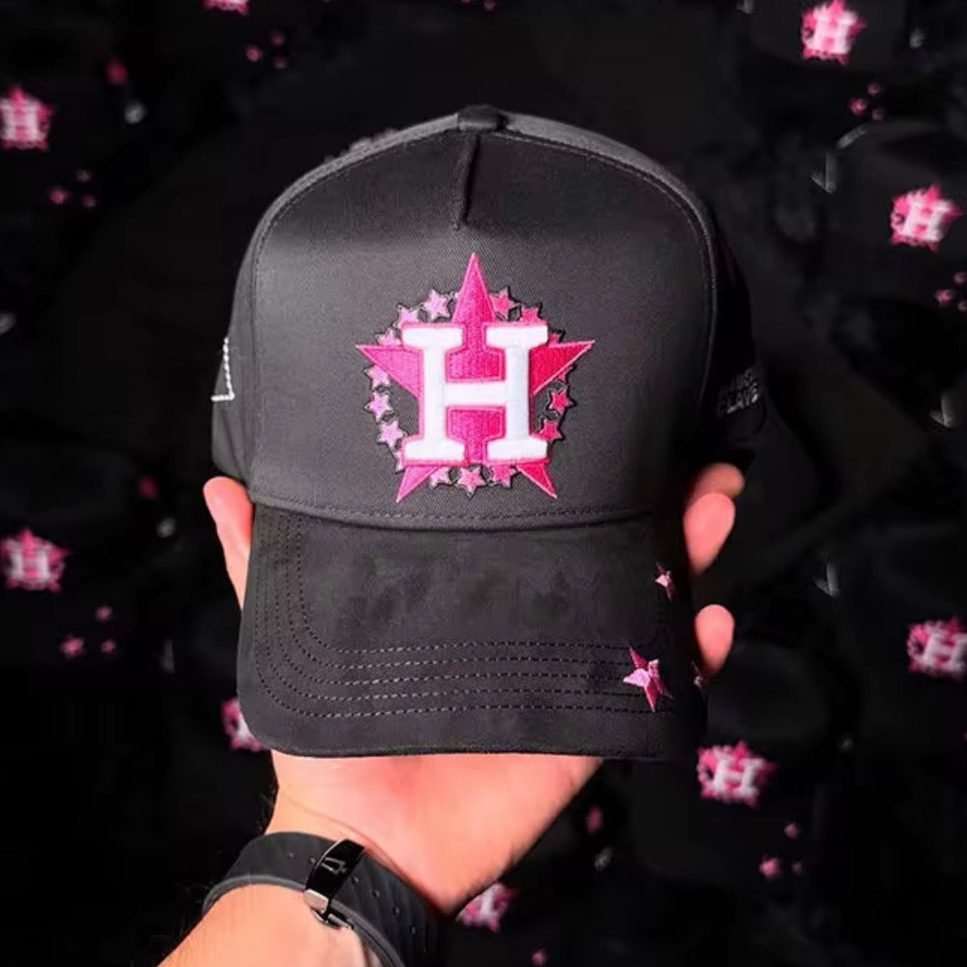Pink H hat