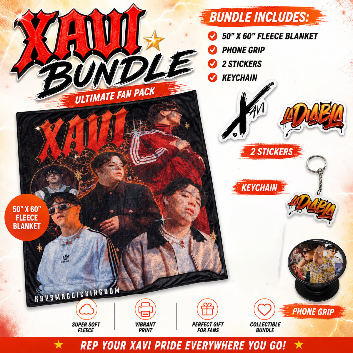 5pc xavi blanket throw