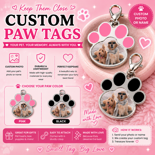Small custom pet name/photo tag/keychain