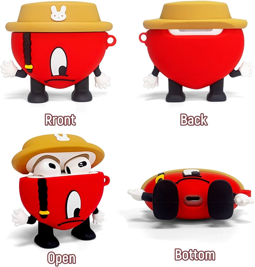 Red heart airpod case